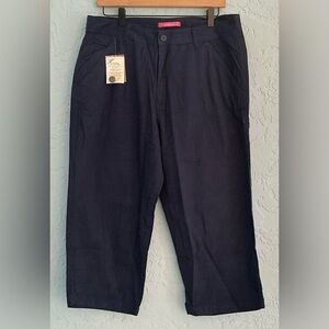 Woman Within Blue Chinos Cropped Pants (NWT)